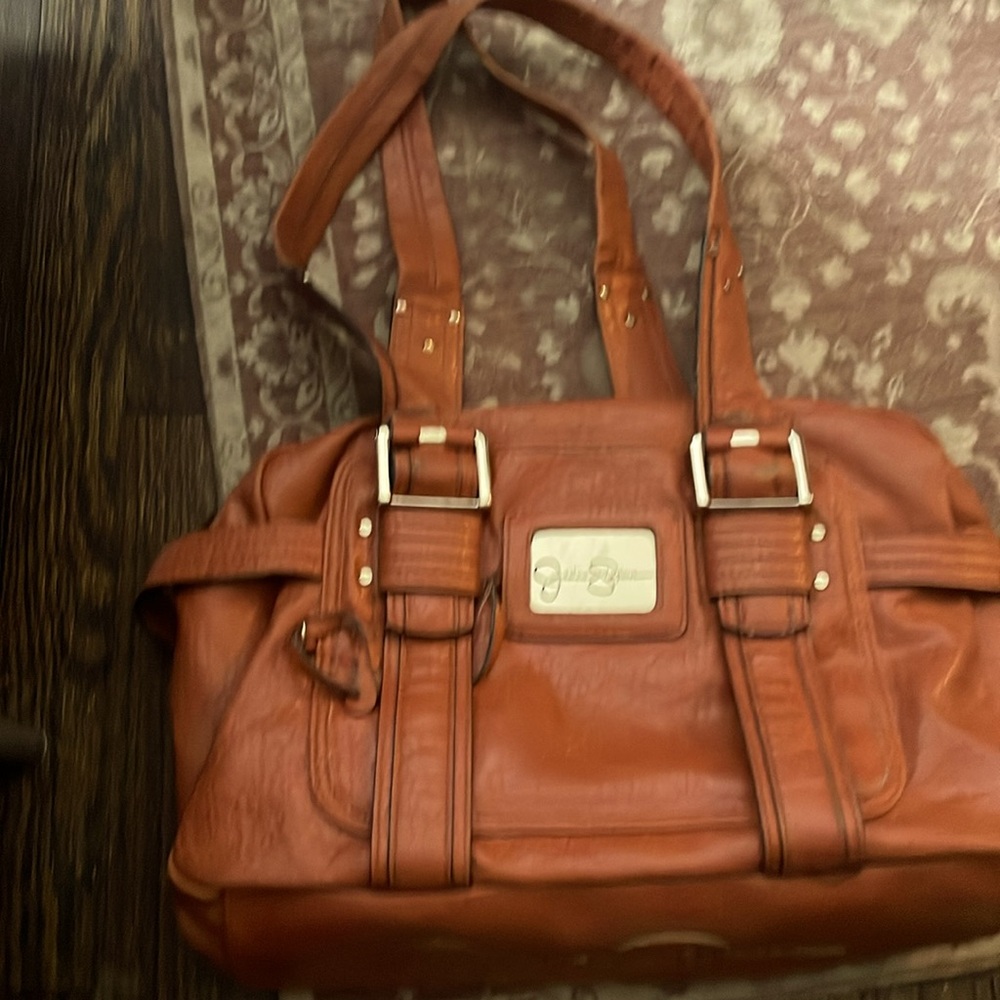 Stylish Brown Handbag with Buckle Accents